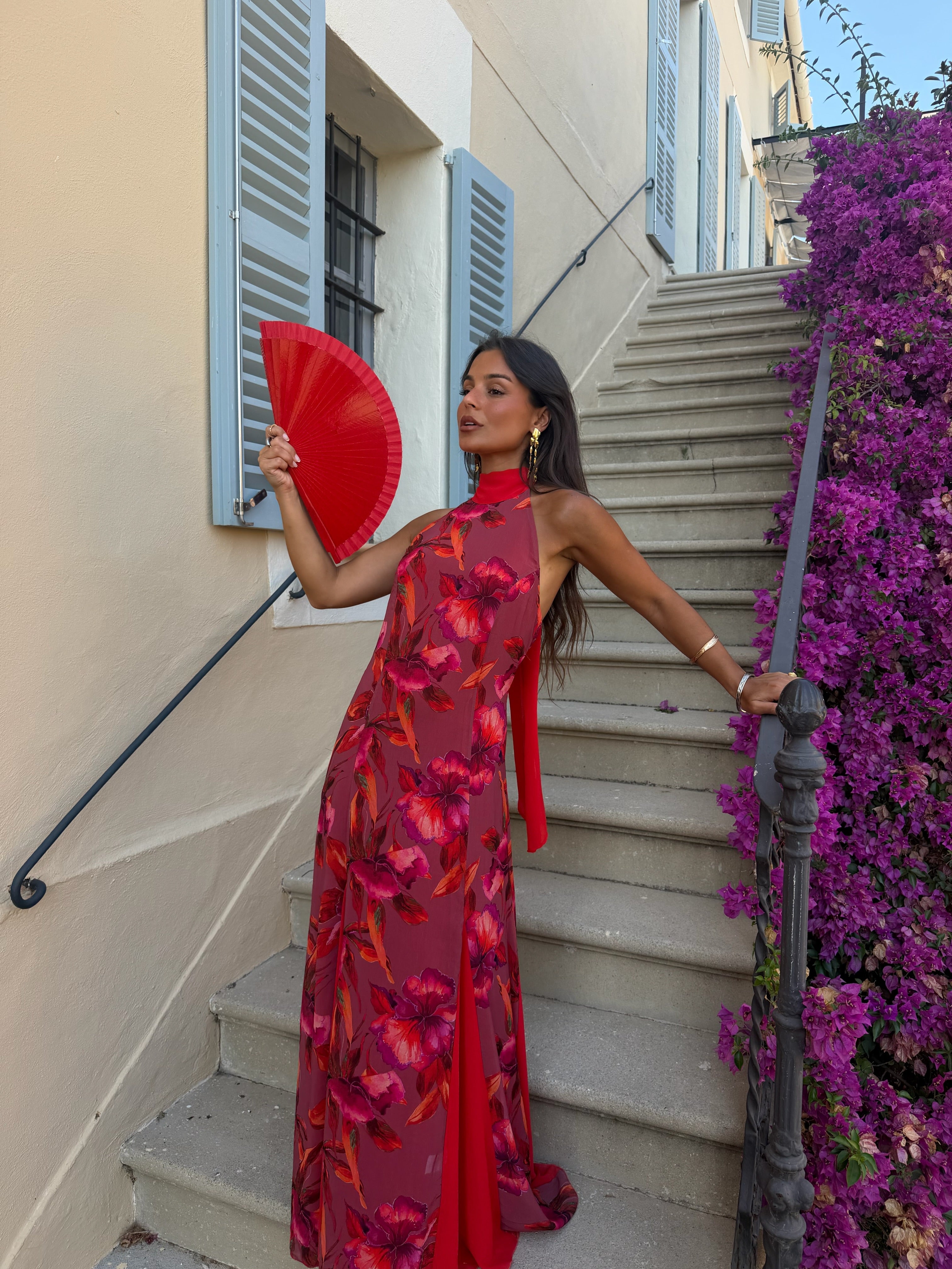 Vestido Floral Halter Sol