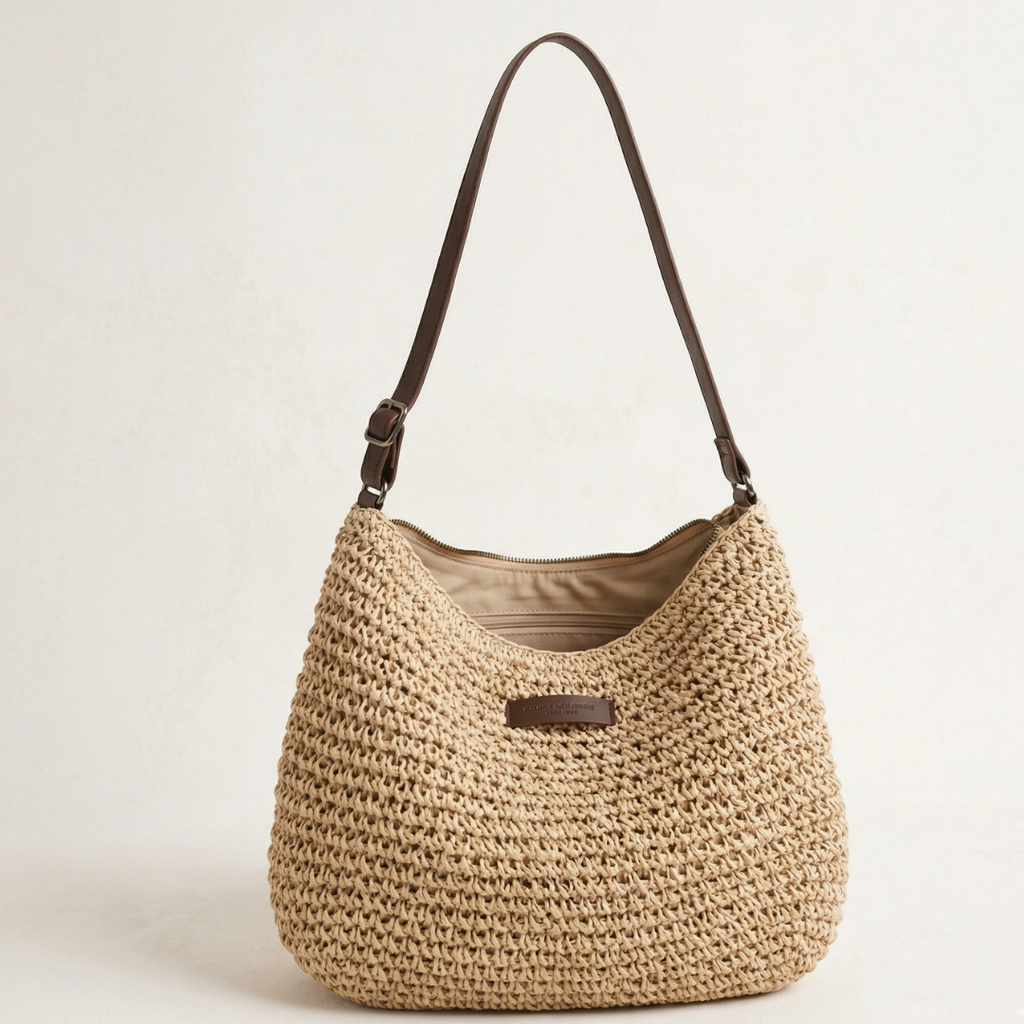 Bolso de Hombro de Paja Trenzada Nerea