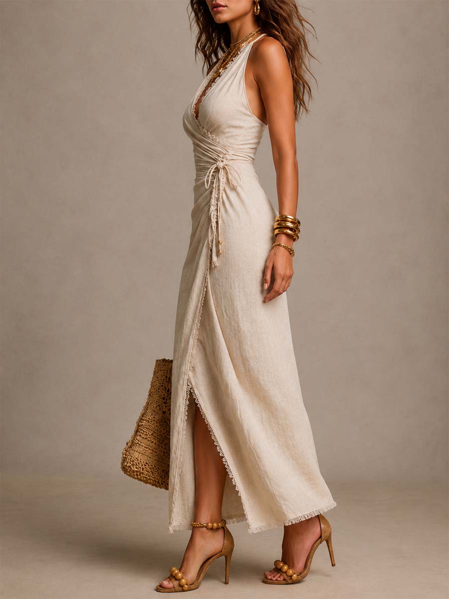 Vestido Midi lino Évora