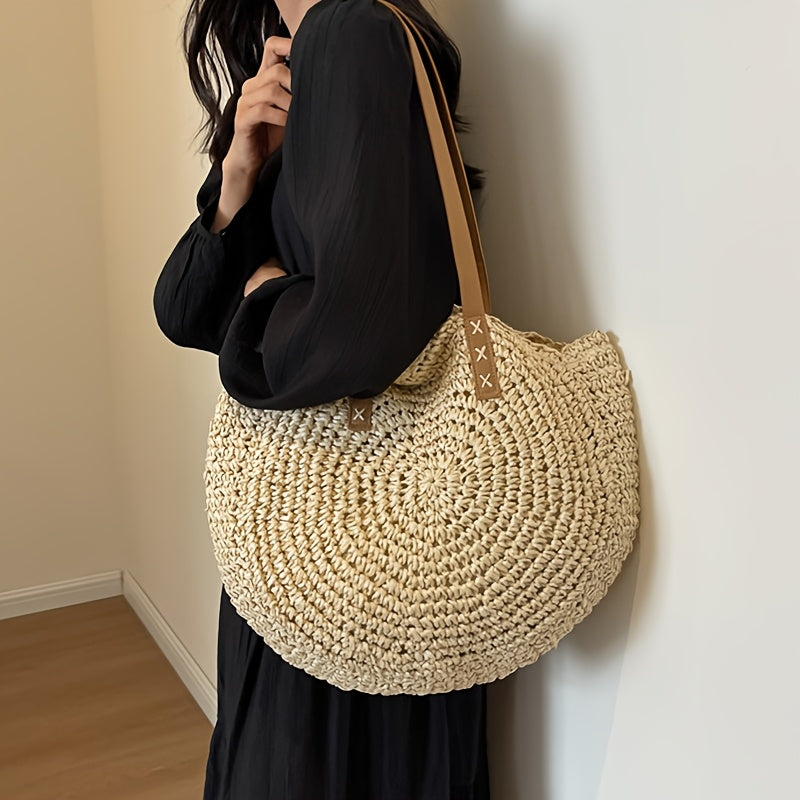 Bolso de Paja Trenzada Redondo Serena