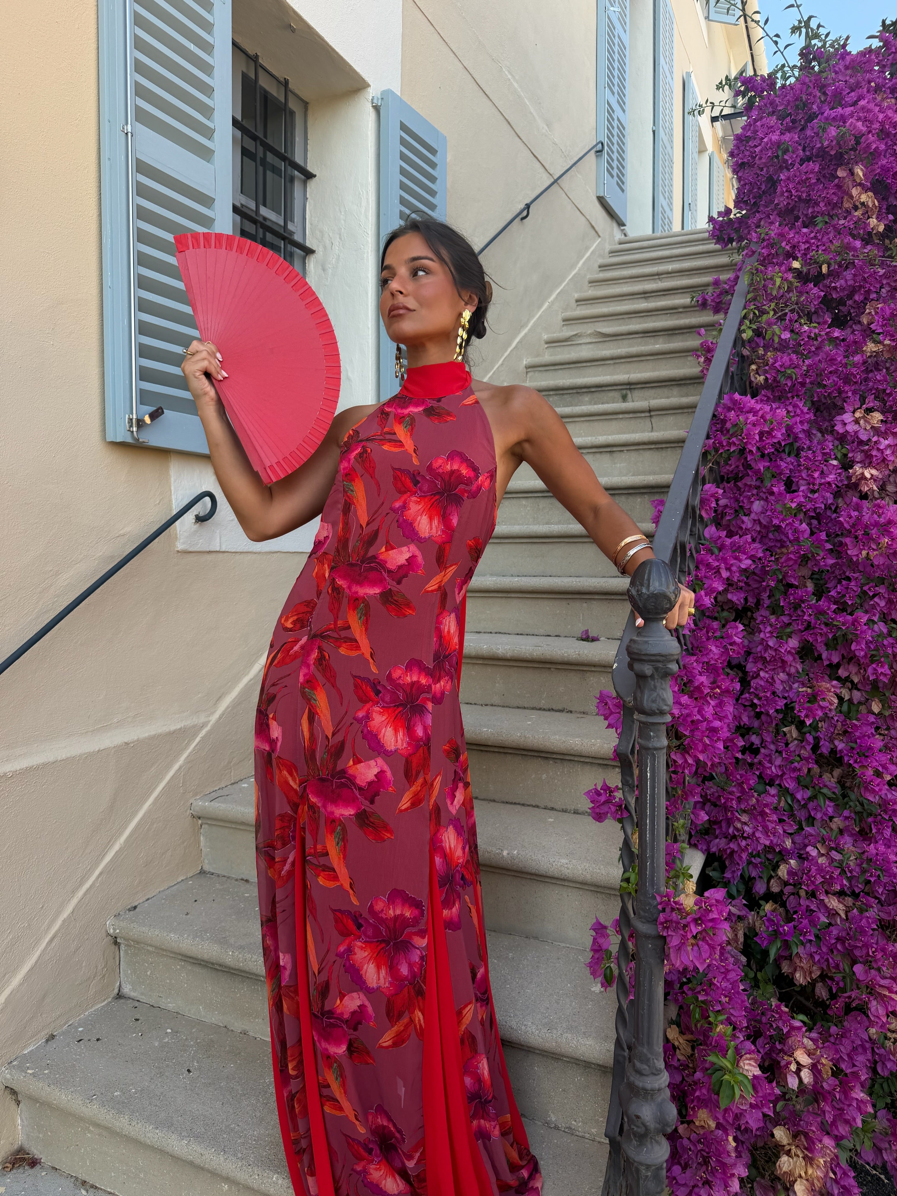 Vestido Floral Halter Sol
