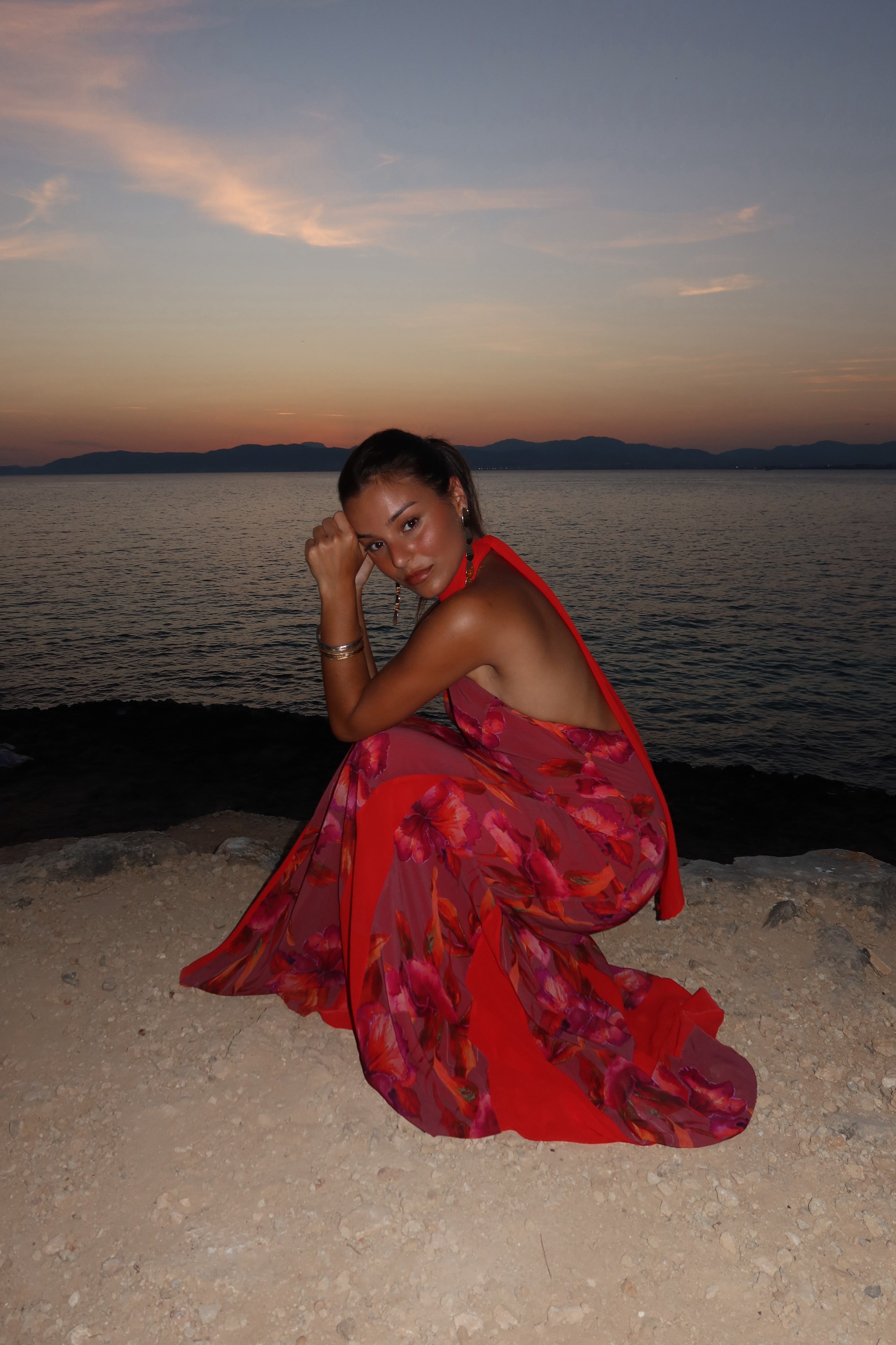 Vestido Floral Halter Sol
