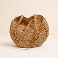 Bolso Marrón de Paja Trenzada Calado Loli