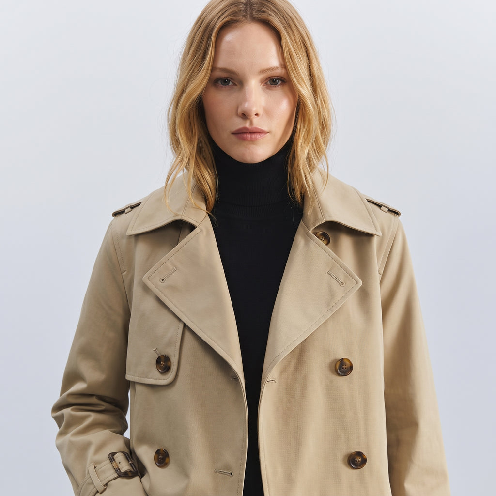 Gabardina Trench Corta Cruzada Emma