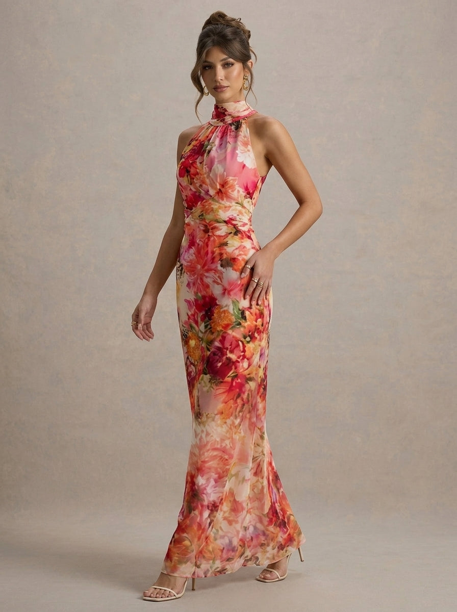Vestido Floral Halter Julene