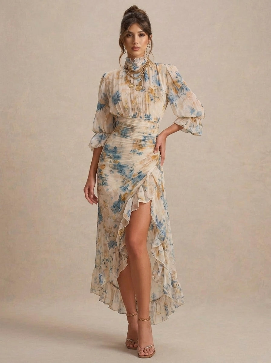Vestido Floral con Volantes Maia