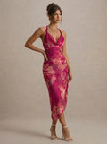 Vestido Floral Drapeado Ula