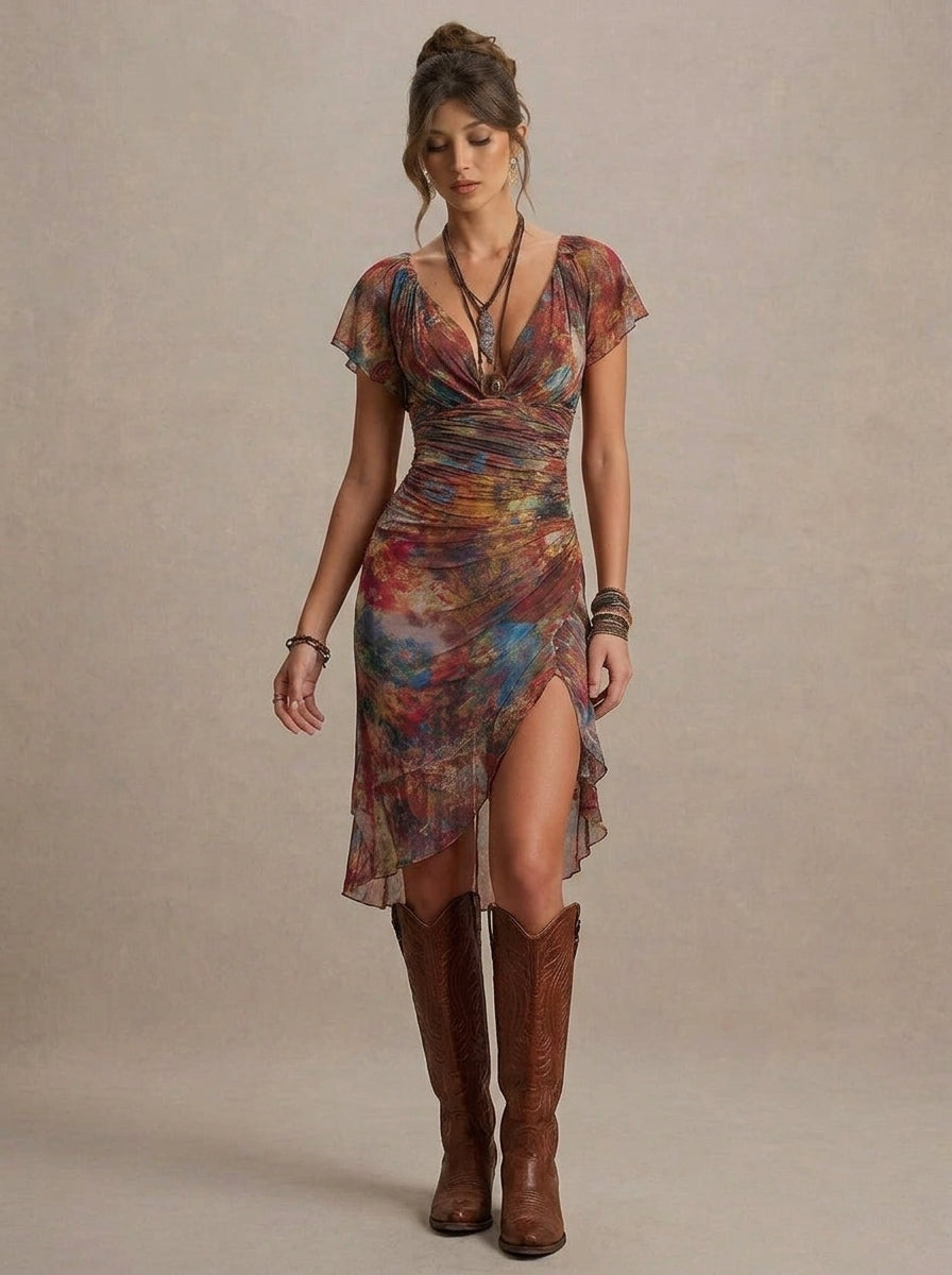 Vestido Midi Boho Ayna&nbsp;