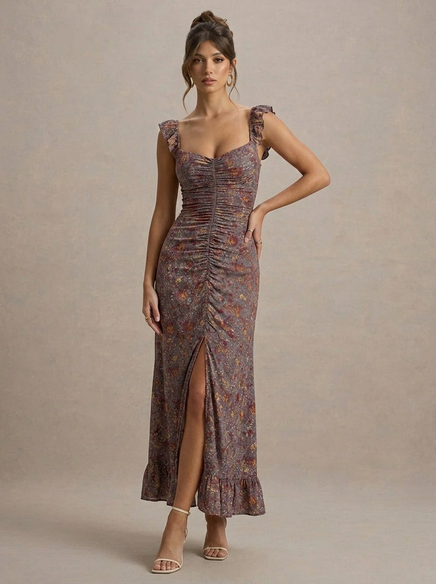 Vestido Floral Fruncido Nayeli