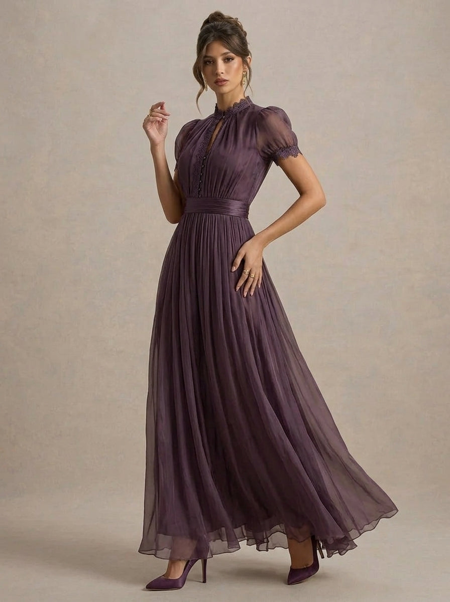 Vestido de Chiffon con Abertura Anahí