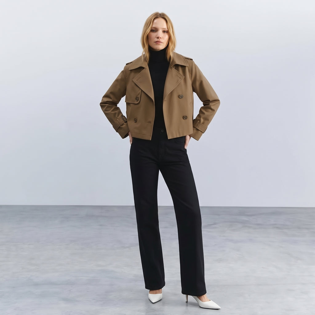 Gabardina Trench Corta Cruzada Emma