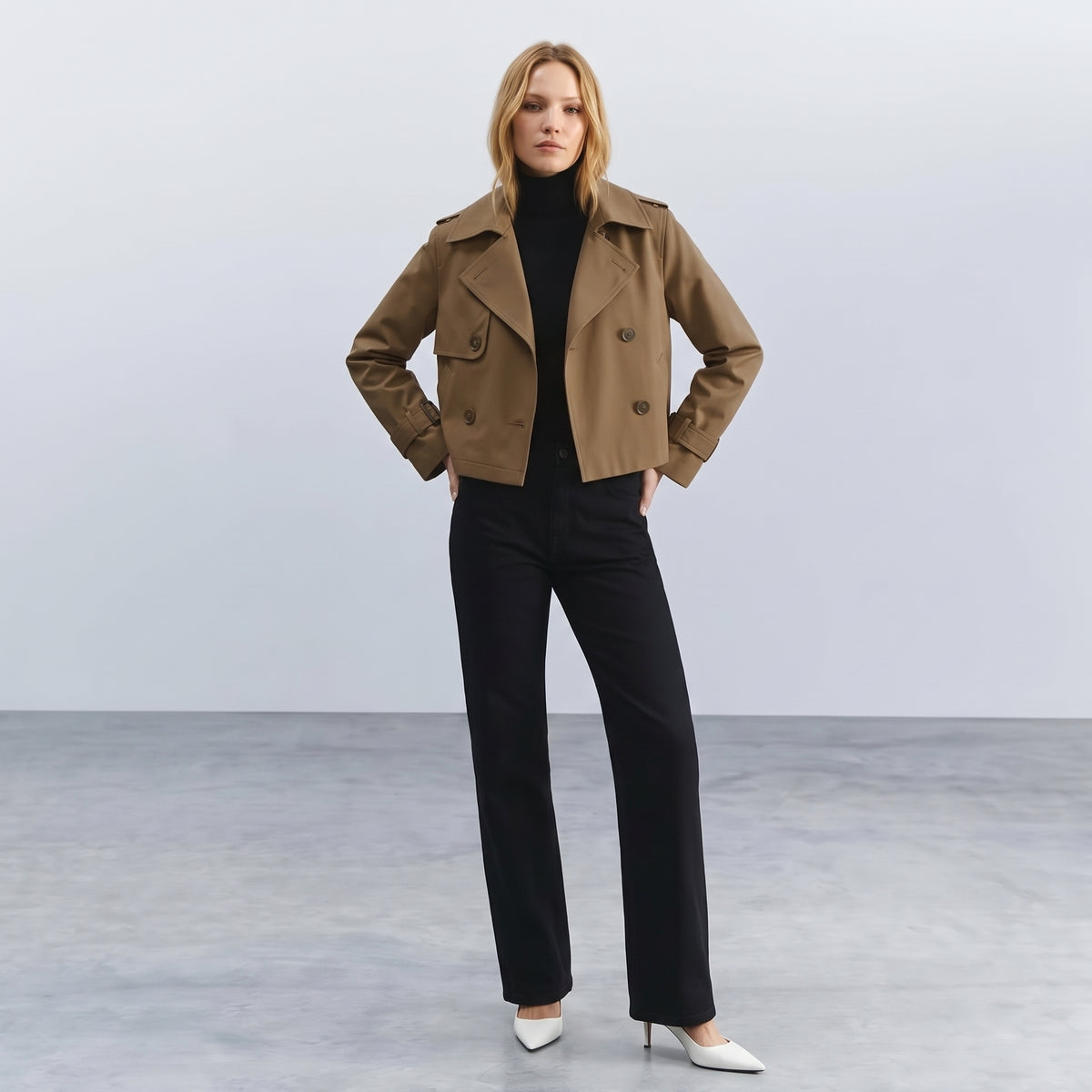 Gabardina Trench Corta Cruzada Emma
