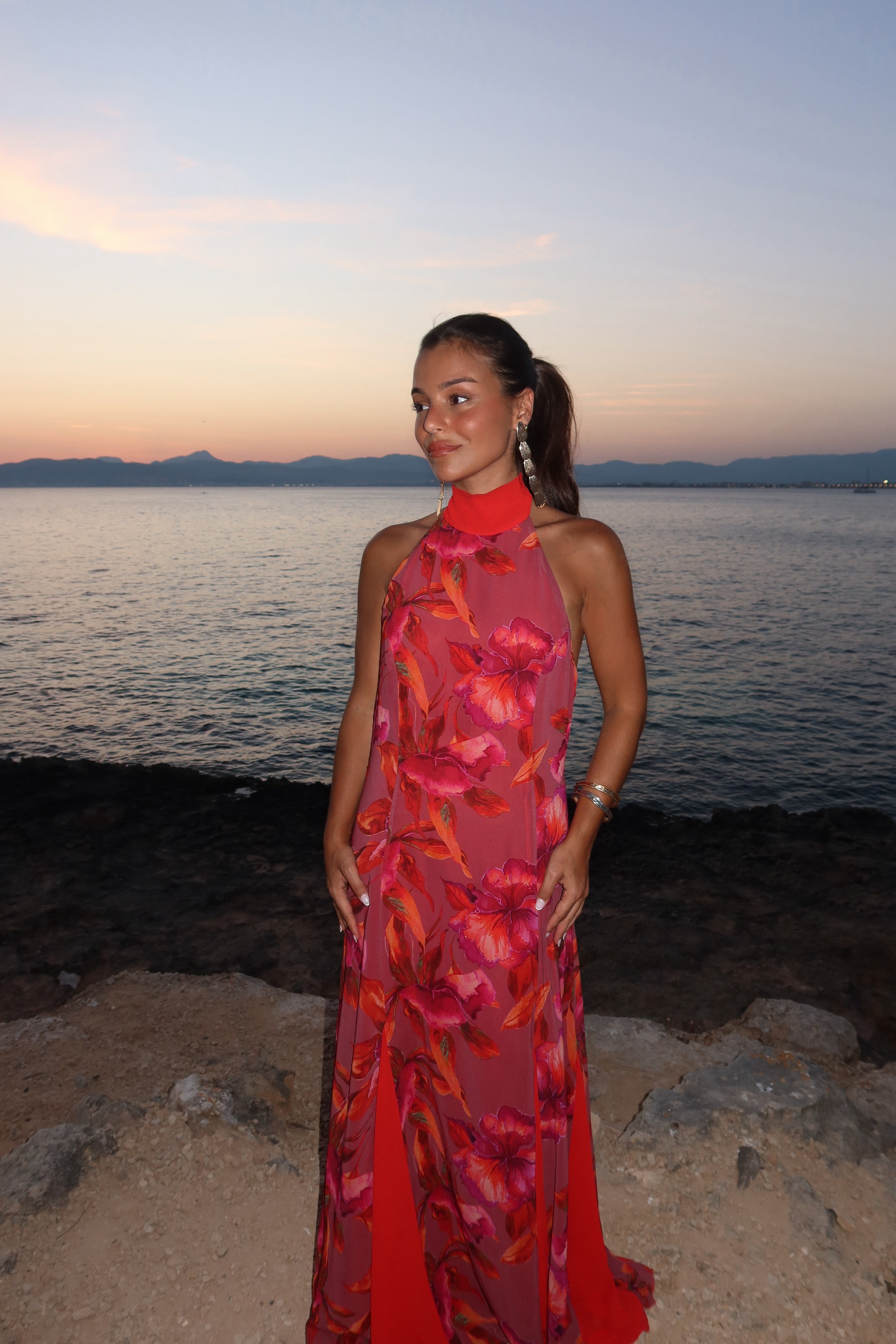 Vestido Floral Halter Sol