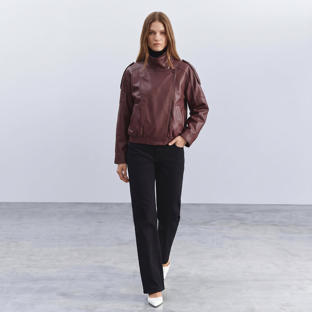 Cazadora Biker Efecto Piel Tini