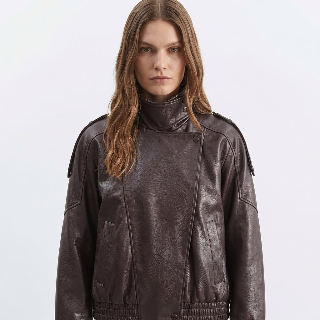 Cazadora Biker Efecto Piel Tini