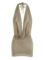 Mini vestido sin espalda con escote en V