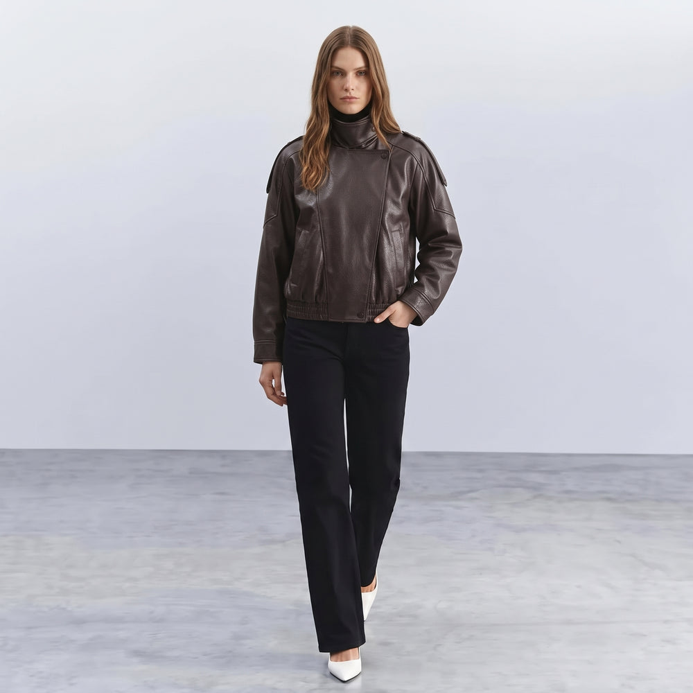 Cazadora Biker Efecto Piel Tini