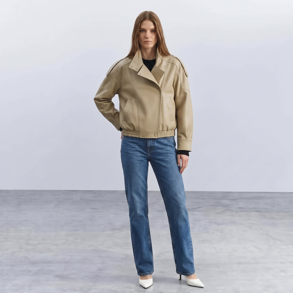 Cazadora Biker Efecto Piel Tini