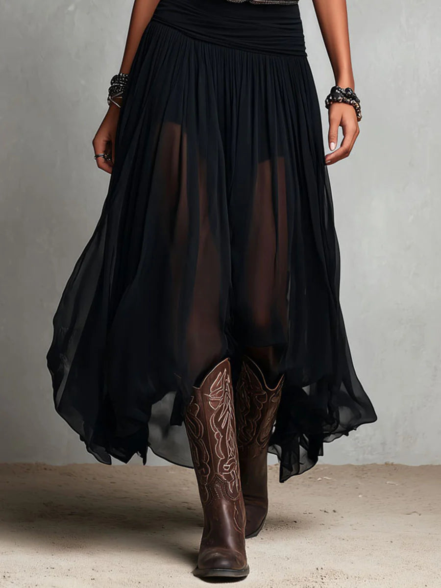 Set Top Nero e Gonna Maxi in Tulle