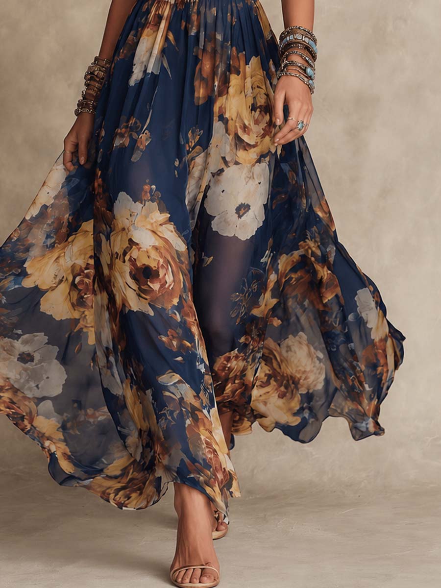 Vestido Midi Floral de Tirantes Sonia