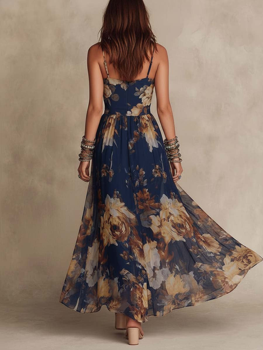 Vestido Midi Floral de Tirantes Sonia