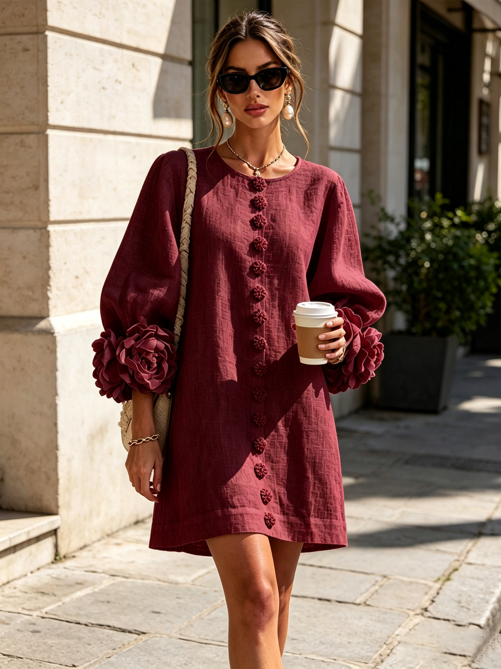 Mini Vestido con botones Roxanna