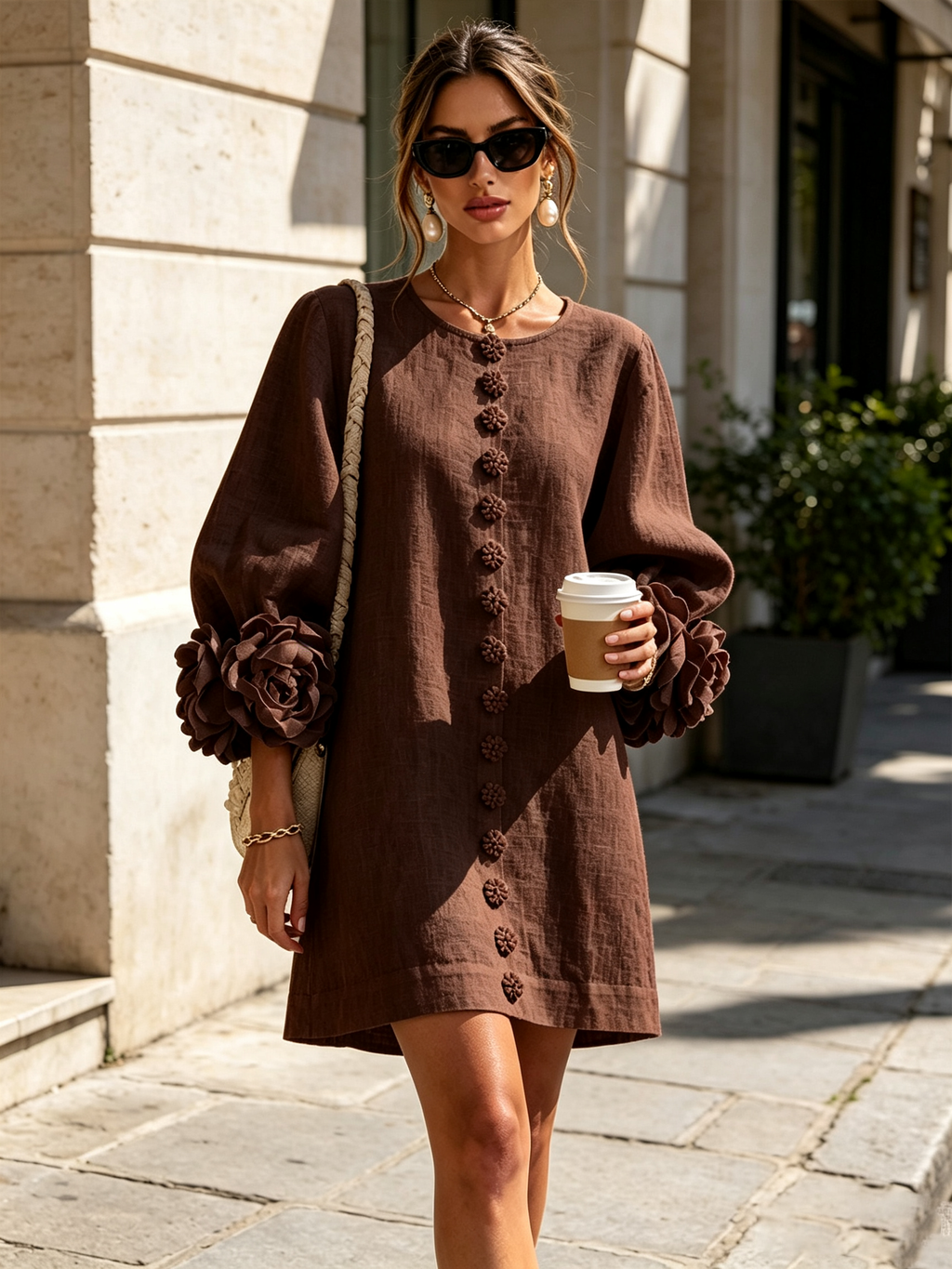 Mini Vestido con botones Roxanna