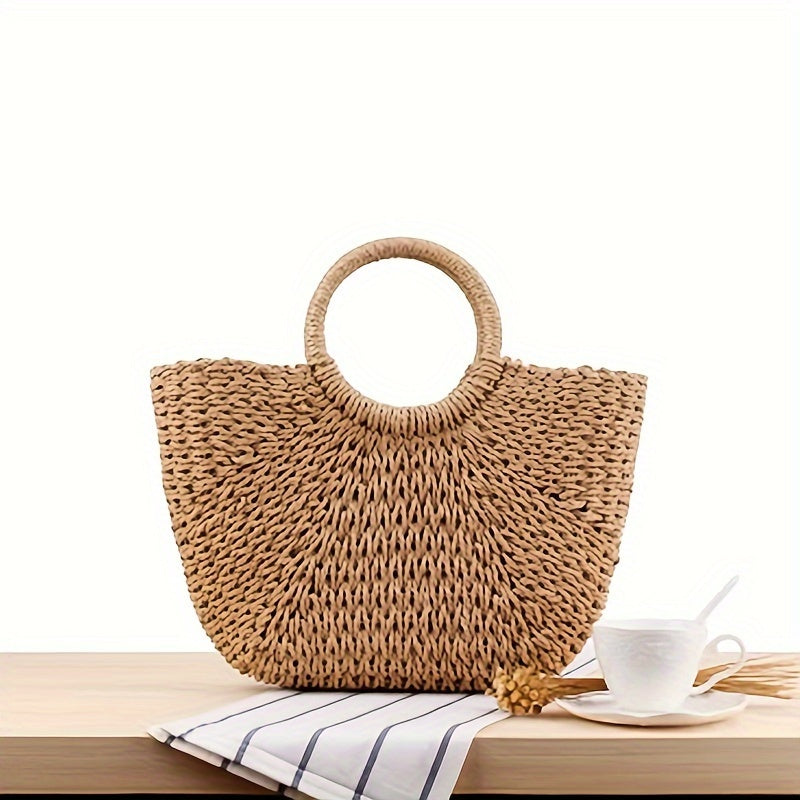 Bolso de Paja de Media Luna Isotta