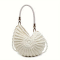 Bolso de Mano Trenzado Blanco Tamara