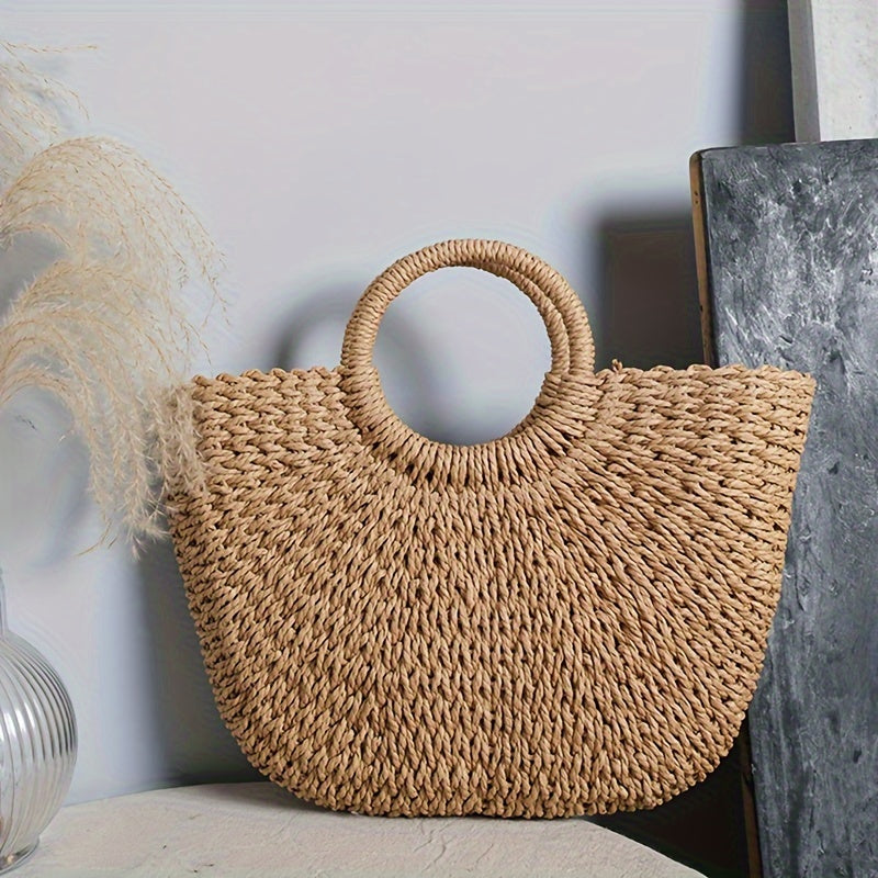 Bolso de Paja de Media Luna Isotta