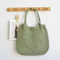 Bolso Shopper Verde Salvia de Sorgo Trenzado Matilde