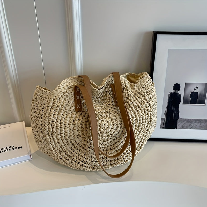 Bolso de Paja Trenzada Redondo Serena