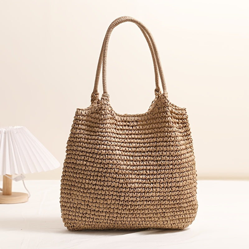 Bolso Marrón de Paja Trenzada Mariana