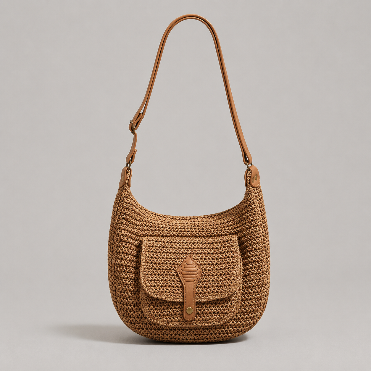 Bolso Trenzado de Hombro Marrón Oliver