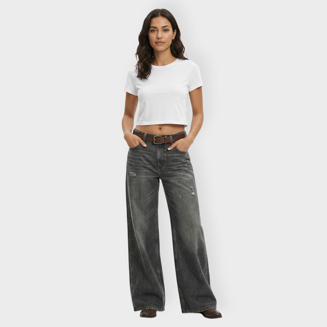 Vaqueros wide leg rotos Moana
