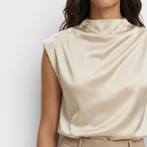 Blusa Satén Drapeada Jin