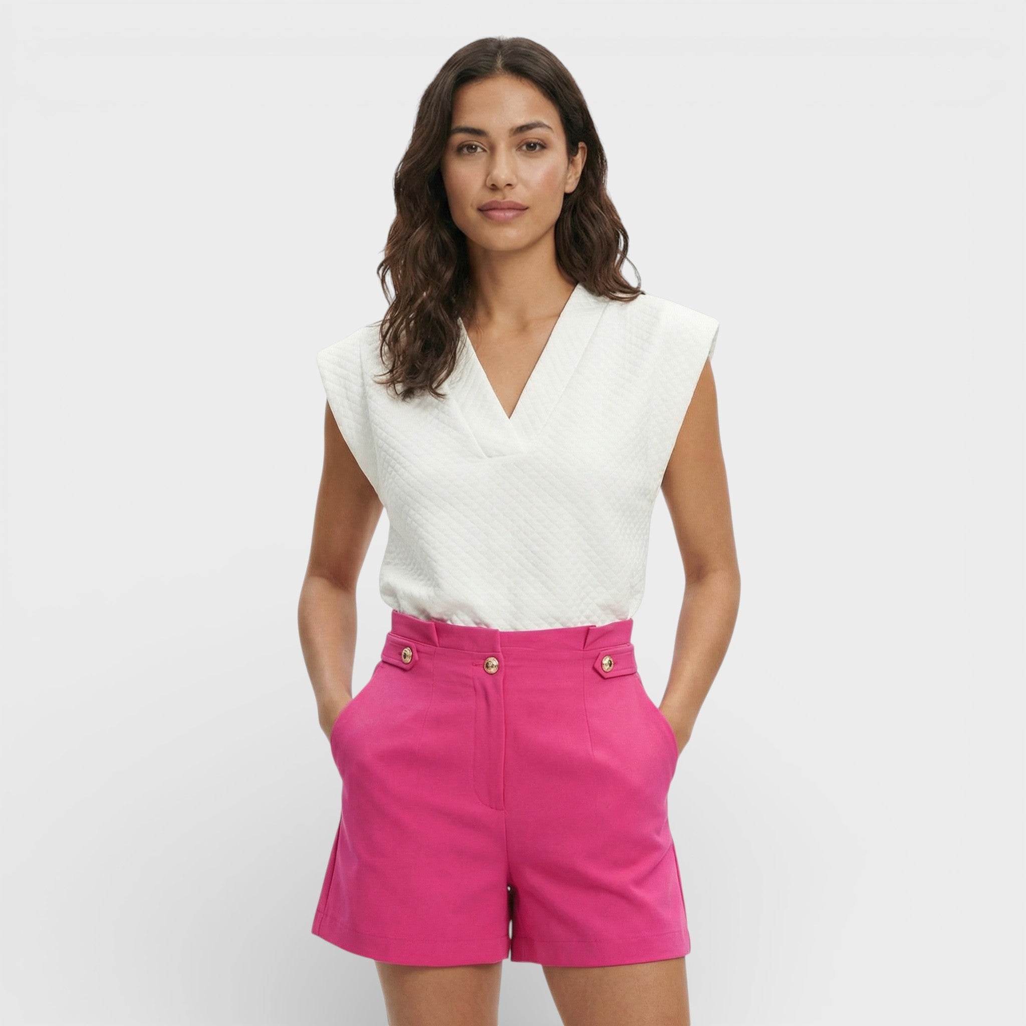 Blusa escote pico elegante Sandra