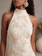 Vestido largo floral Celeste