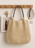 Bolso Trenzado de Sorgo con Asa a Rayas Manuela