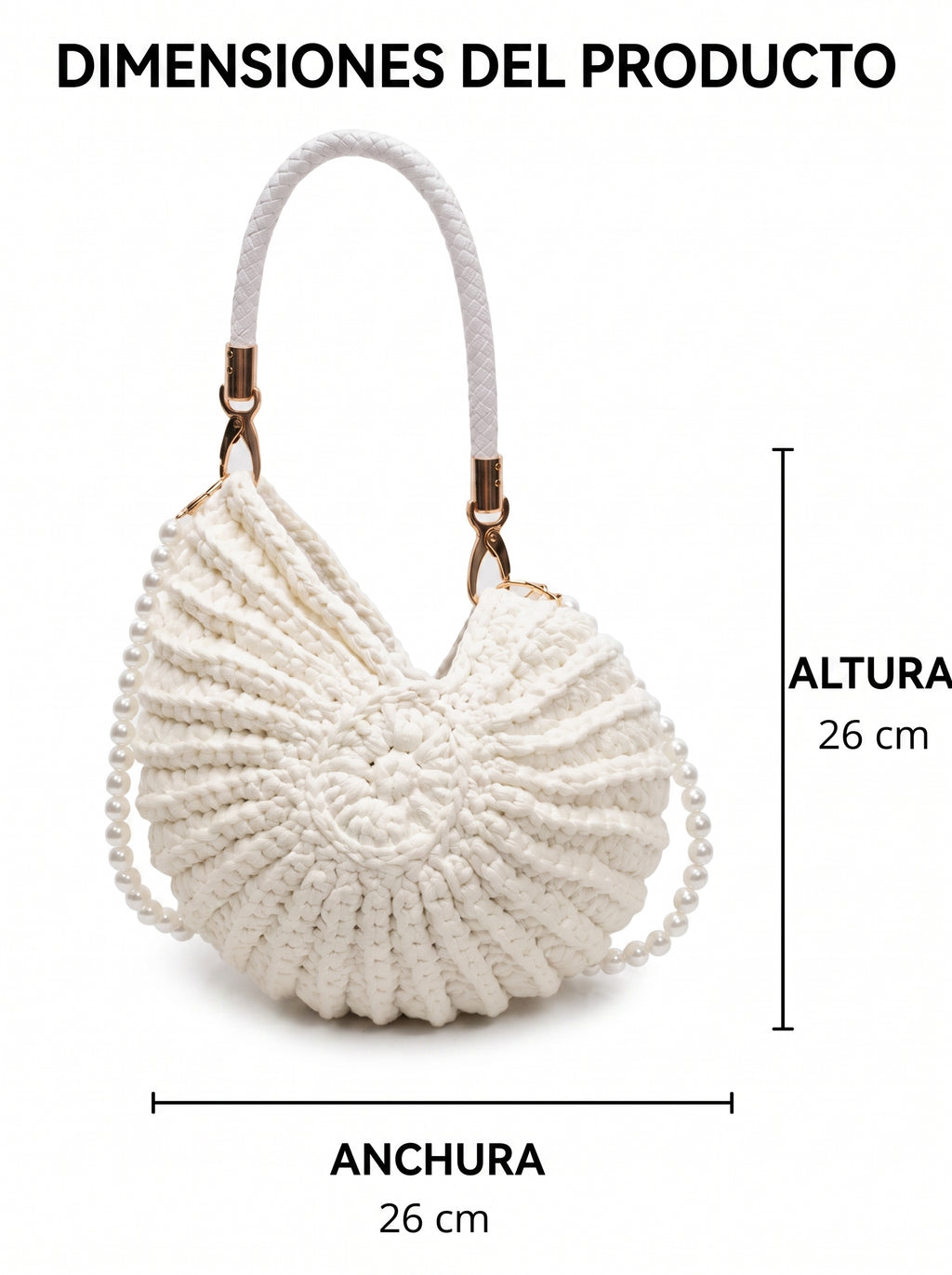Bolso de Mano Trenzado Blanco Tamara
